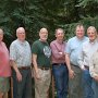 The whole gang: L-R - Rod Thorn, Lawrence Summers, Gary Weiss, Bill Lakatos, Gabriel Faber,<br />Phil Curtis, David McCreath, Leland Wong and Don Skipwith.