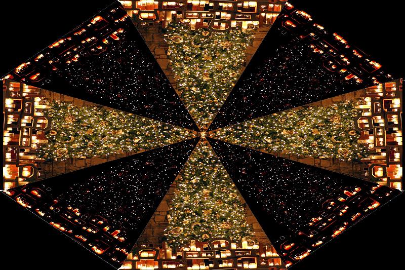 Kaleidoscope.jpg - What one might see if the Christmas tree and Advent Taiz&eacute; candle scene were put into a kaleidoscope