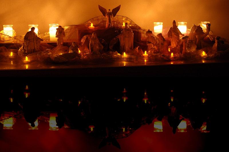 NativityNarthex.jpg - A Nativity set greets Taiz&eacute; worshippers in the Narthex.