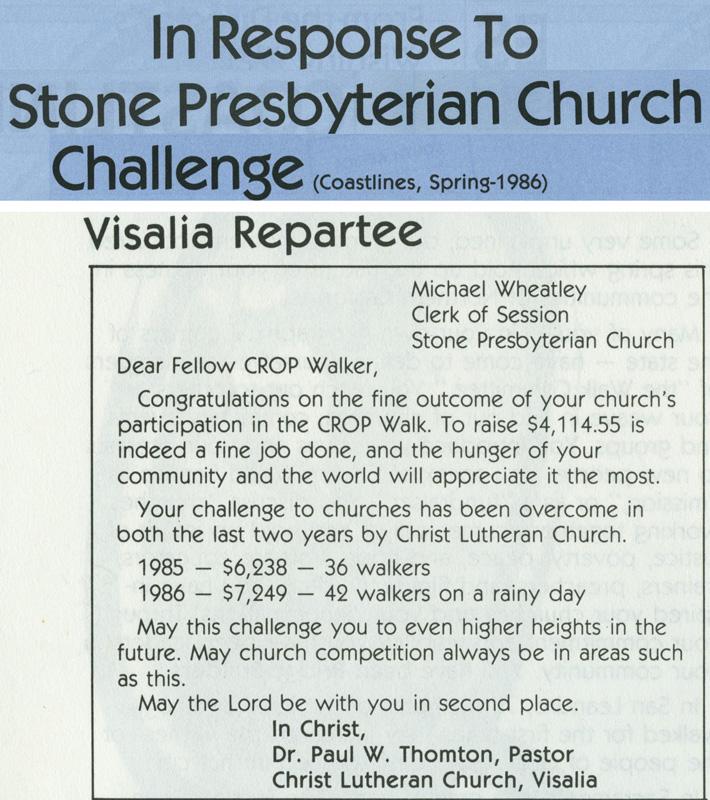 1986-2.jpg - In the summer of 1983, Stone Church got an answer - it had NOT broken any records.  Instead, Christ Lutheran Church in Visalia, CA threw our challenge back into our own laps!