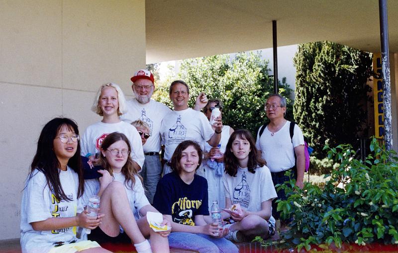 1997.jpg - Stone Church participants, including Rev. Art Mills, gather after completing the Spring, 1997 Crop Walk.