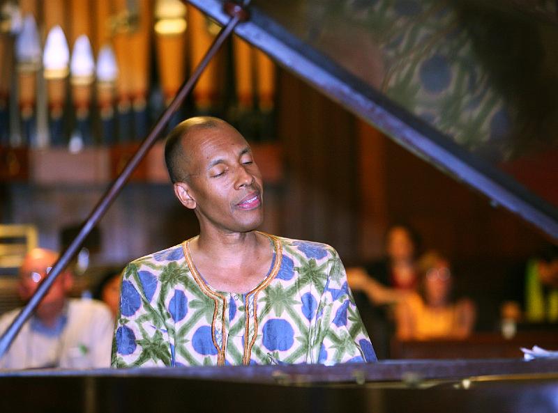 553.jpg - Jazz pianist Harry Pickens performed at the Peacemaking dinner on Wednesday. Photo by Danny Bolin