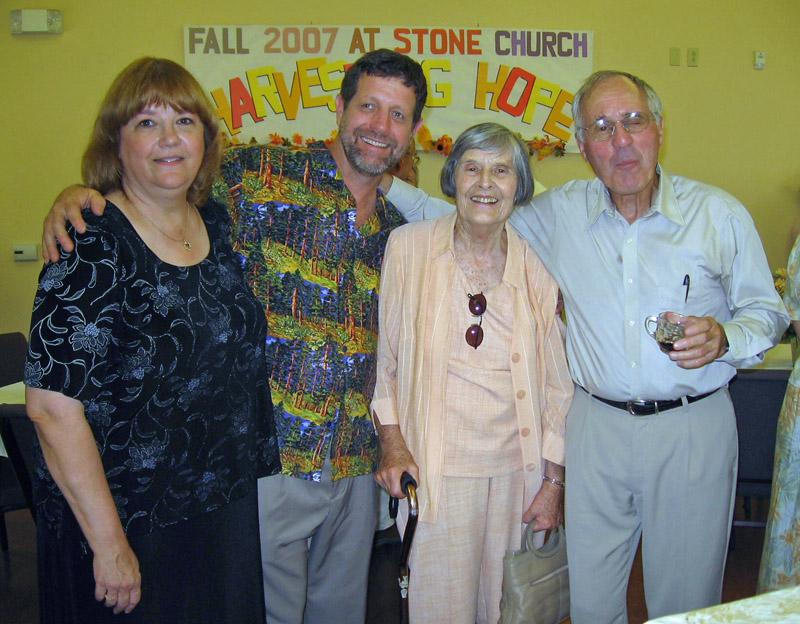 IMG_0714.jpg - Mary and Derk Johnson, Chris Osborne, and the Rev. David Beamer (Pastor Emeritus of Stone Church)