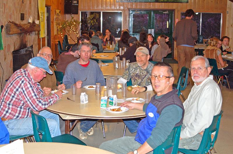55.jpg - L-R: Gary, Bill, Gabe, Andrew, Leland and David at the dining hall.