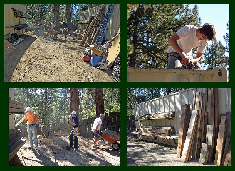 201.jpg - The project:  build a roof between two long steel storage containers, to protect valuable snow removal equipment and other tools and materials from the winter elements.  Here, the site is being prepared.