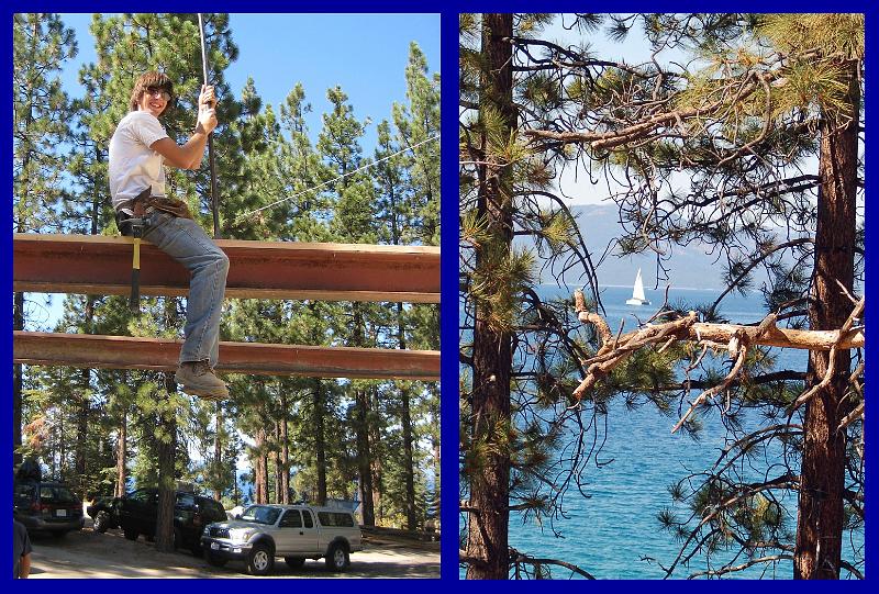 210.jpg - David Moncrief enjoys the view from atop an I-beam.  Picture on the right may be what he saw from his vantage point.