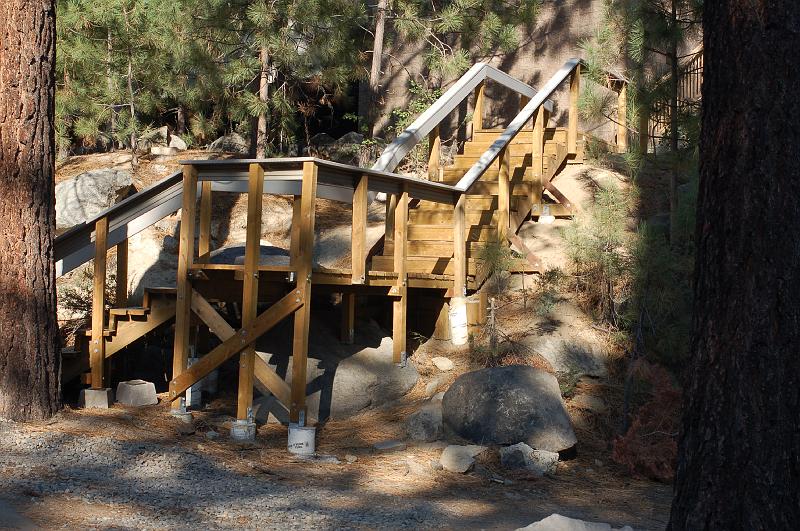 412.jpg - Nearby are stairs leading from the parking garage to the street.  These stairs were built in an earlier trip by the Stone Church Mens Mission Work Trip volunteers.