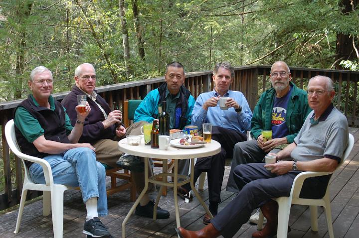 M10-48.JPG - (Left-Right): Bill Ribble, Gary Weiss, Leland Wong, Gabriel Faber, Bill Lakatos and Art Holtz relax after a hard day's work.  They're joined by Rod Thorn (not shown).  (Mar 2010)