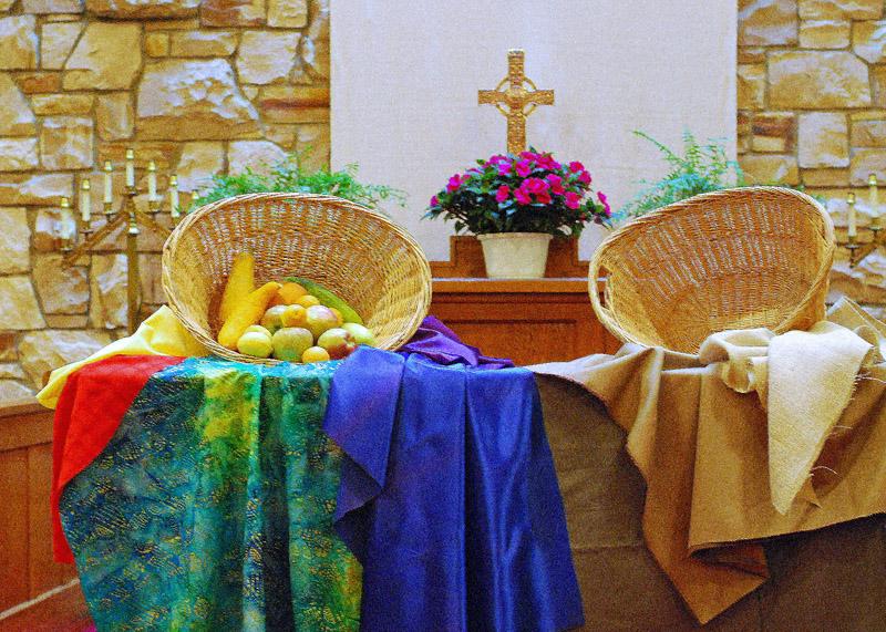 67.jpg - In the Sanctuary, our autumn theme of Feast and Famine is symbolized.