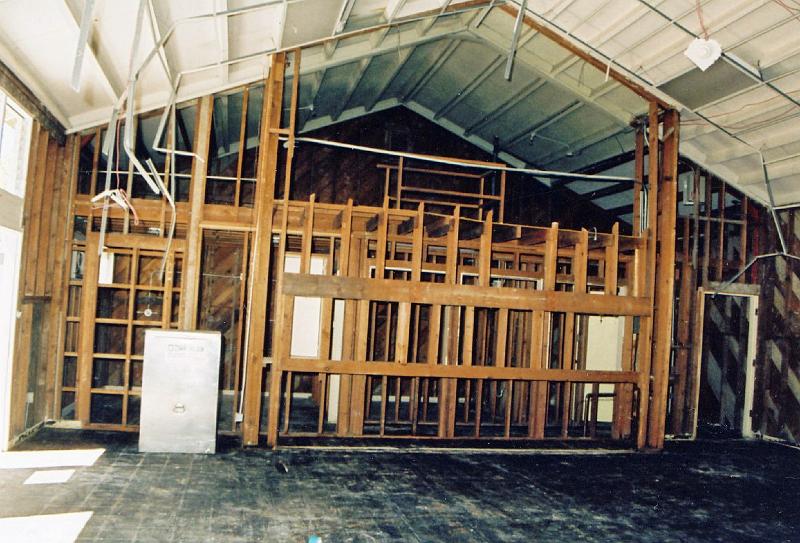 307.jpg - The Social Hall is gutted.  This view looks toward the Sanctuary.