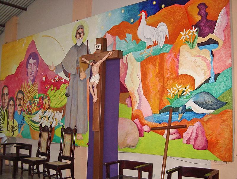 MN002.jpg - Mural inside Iglesia Bambue reminds people that the spirit of their martyrs is still alive in them.